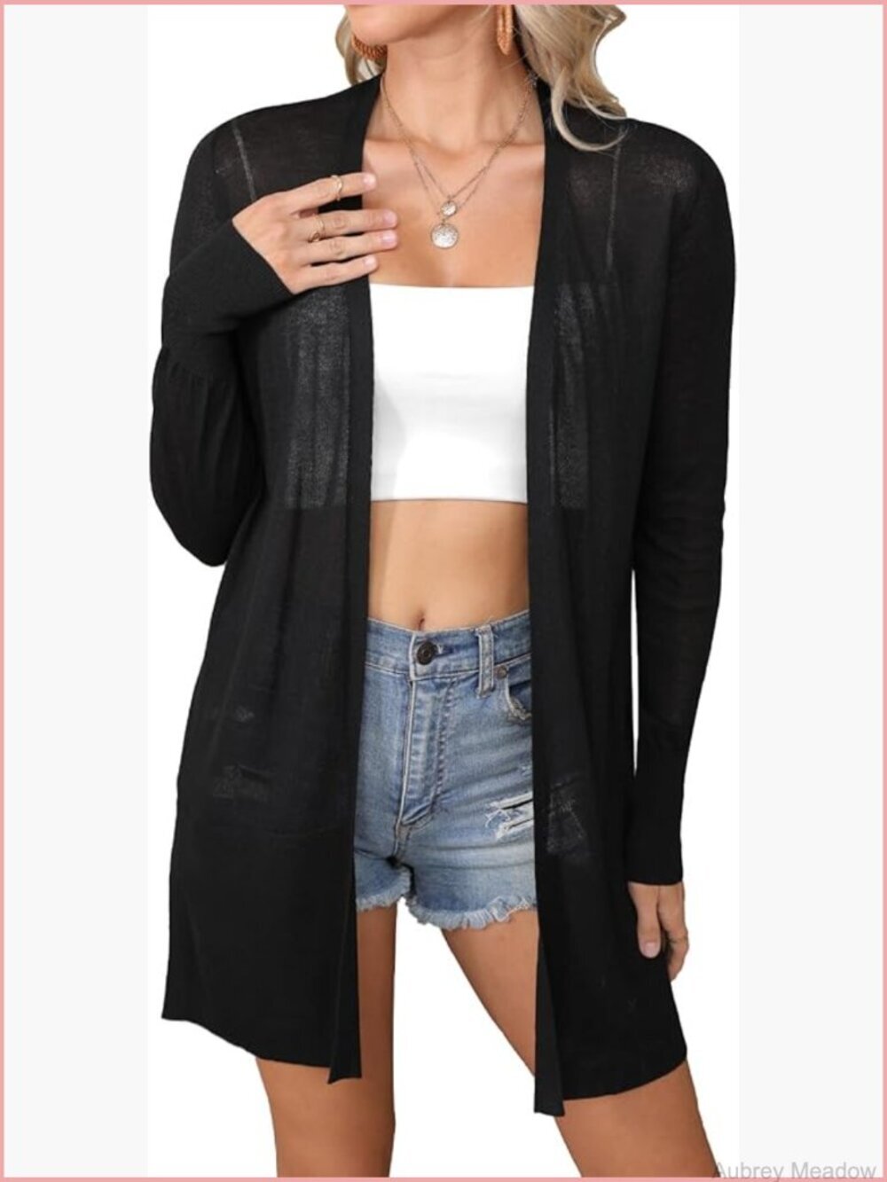 Lightweight Long Cardigan Open Front Summer Beach Casual